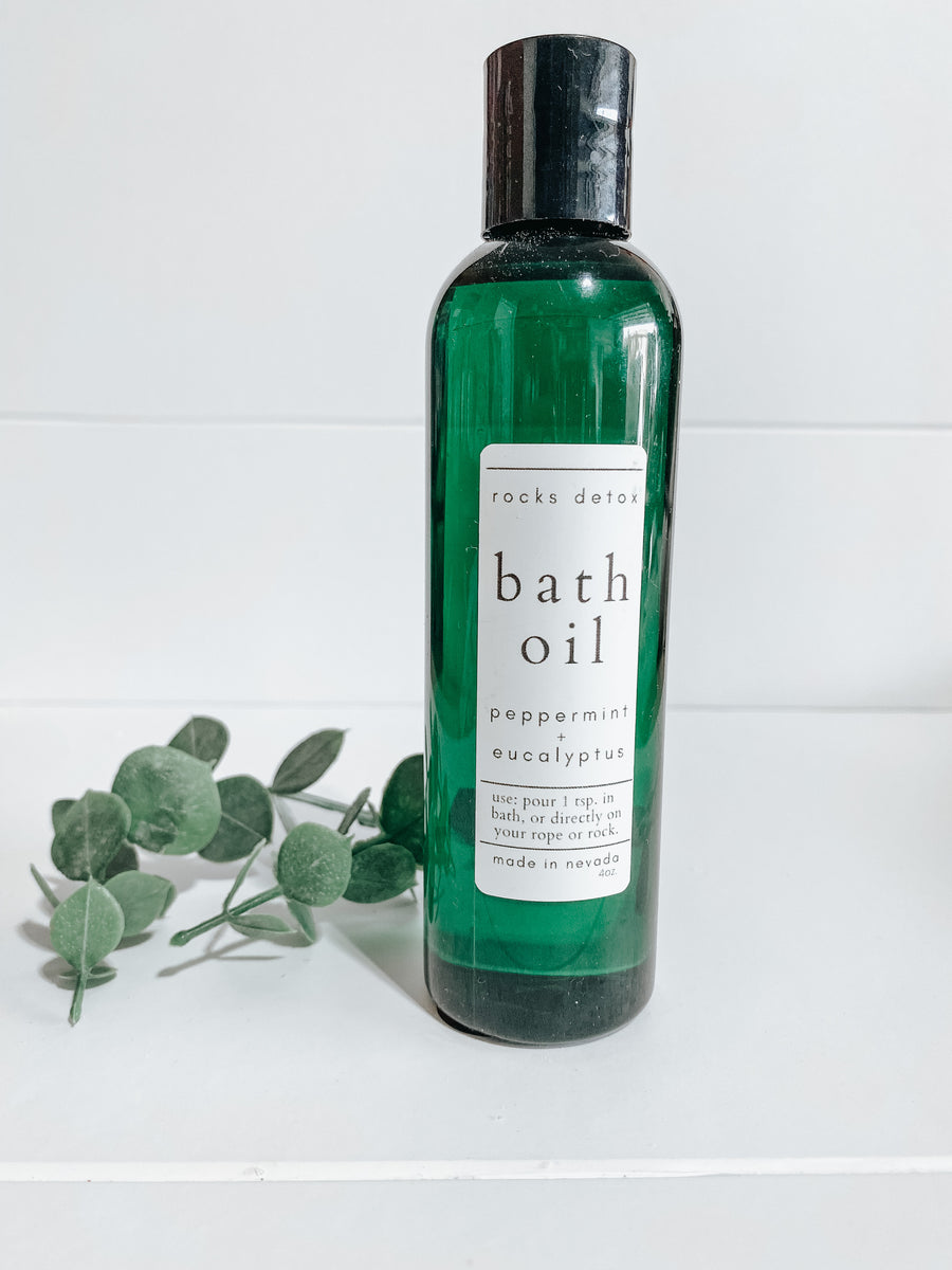 Peppermint Eucalyptus Bath Oil Rocks Detox
